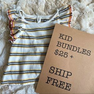 12 Mo Flutter Sleeve Striped Top